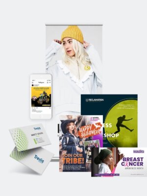 Banner, Flyer, Pamphlet, Business card, social media contents + Mock up
